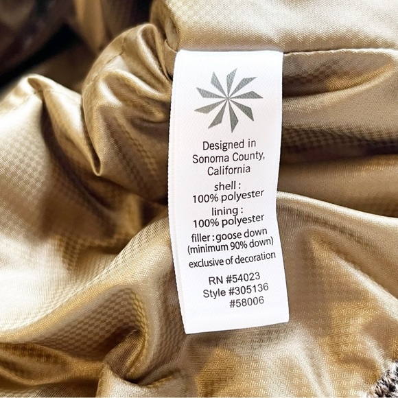 Athleta Womens Brown Fair Isle Vest Sz XS Goose Down Puffer Jacket Zip Pockets - Picture 7 of 8